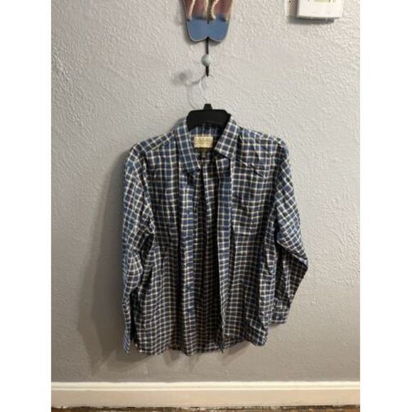 Cabela's Men's Small Blue White Striped ￼Button Down Shirt‎ - Picture 2 of 7